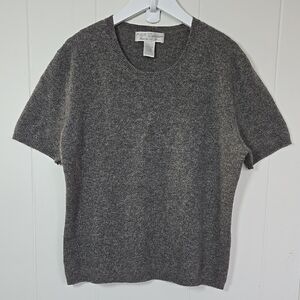 100%CASHMERE Donnkenny Vintage Gray Short-sleeved top Size L